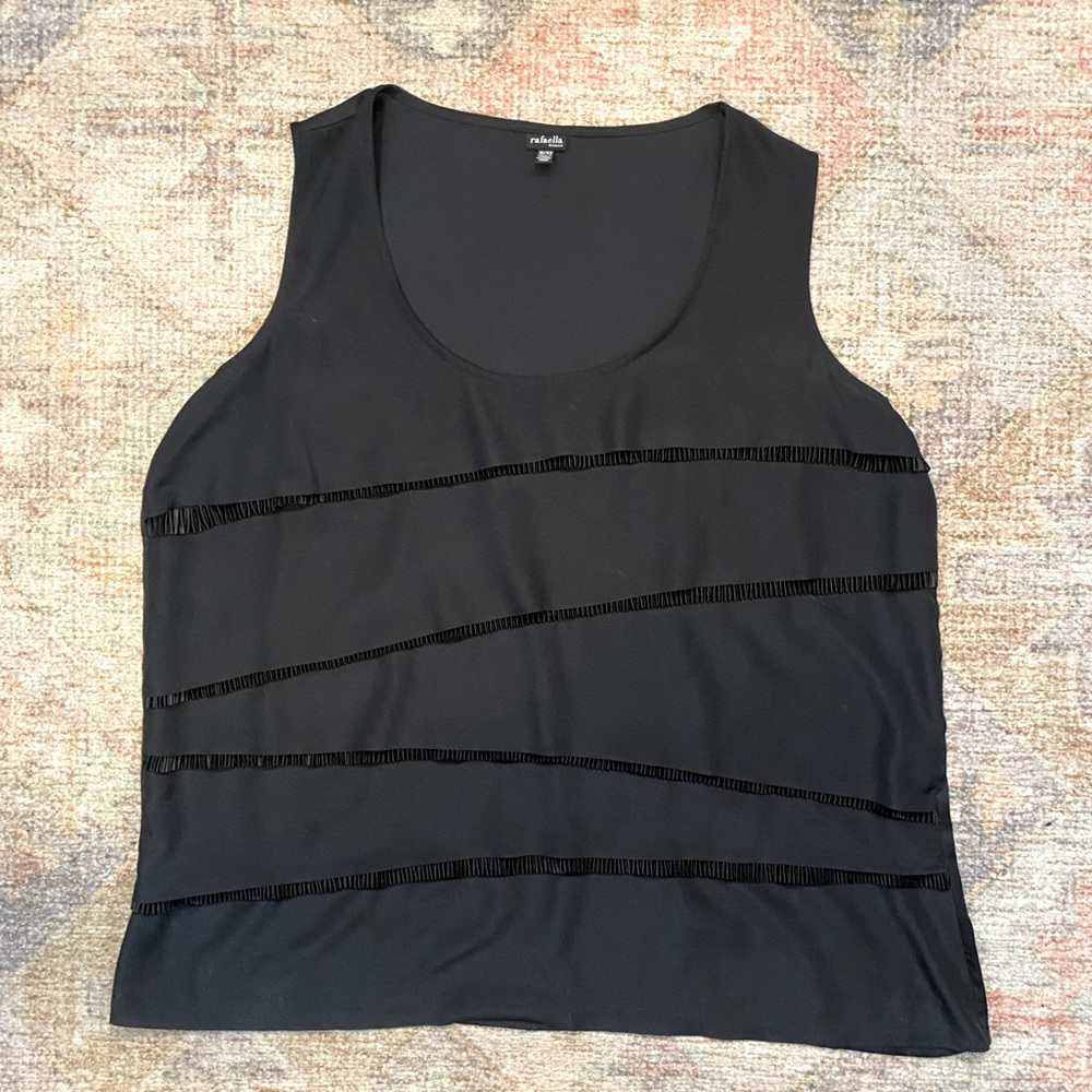 Rafaella Sleeveless Tiered and Pleated Fringe Top